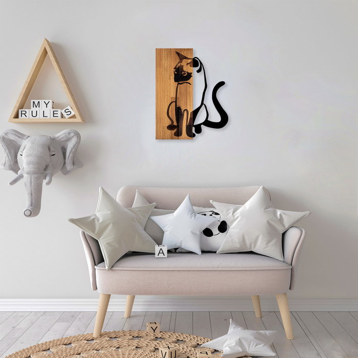 Wallity MA-282 Accesorio de Pared Decorativo Nogal y Negro Wallity MA-282 Accesorio de Pared Decorativo Nogal y Negro